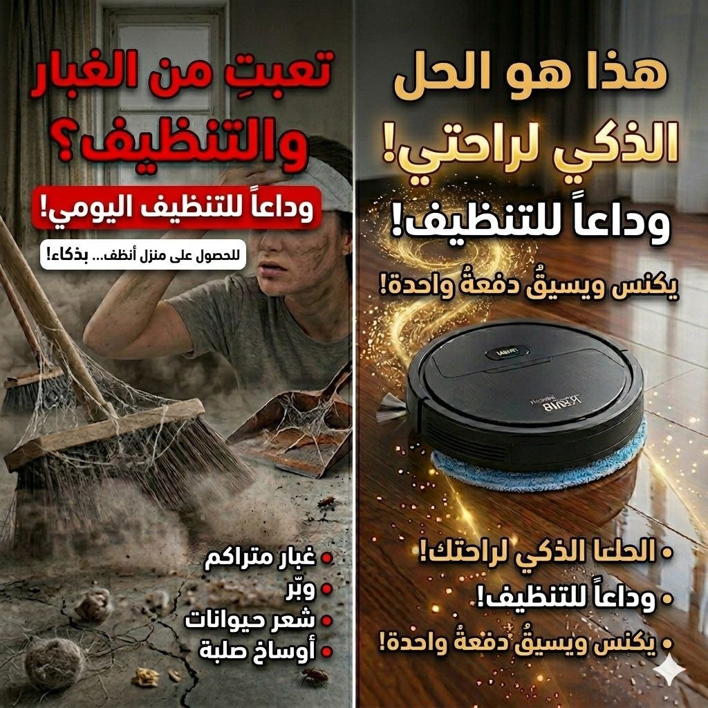 مكنسة كهربائية روبوتية ذكية - مكنسة كهربائية لاسلكية 3 في 1 - الصورة 3