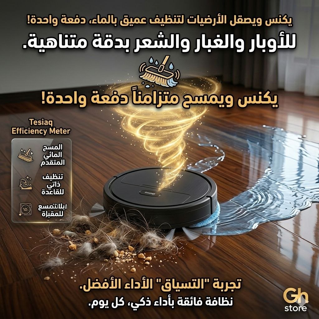 مكنسة كهربائية روبوتية ذكية - مكنسة كهربائية لاسلكية 3 في 1 - الصورة 4